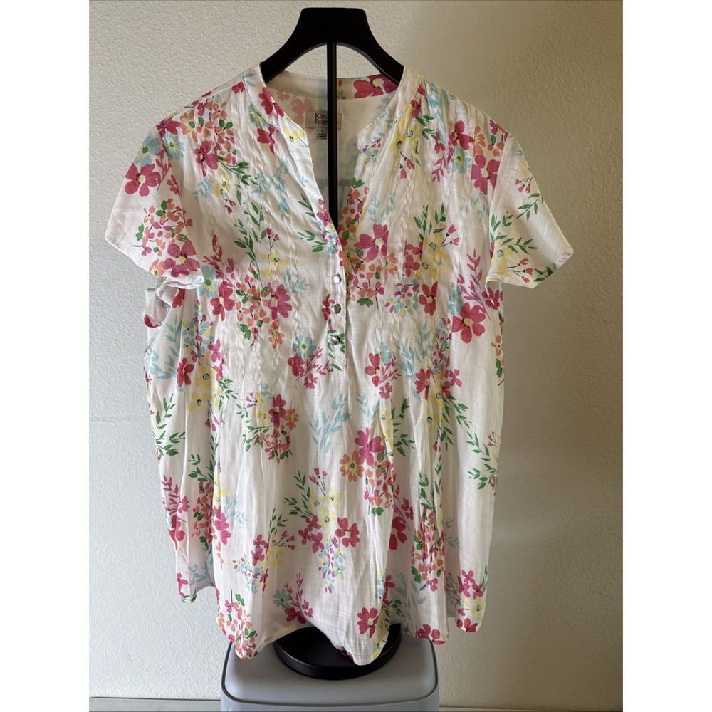 Kim Rogers Women's Floral Top Multicolor Size L